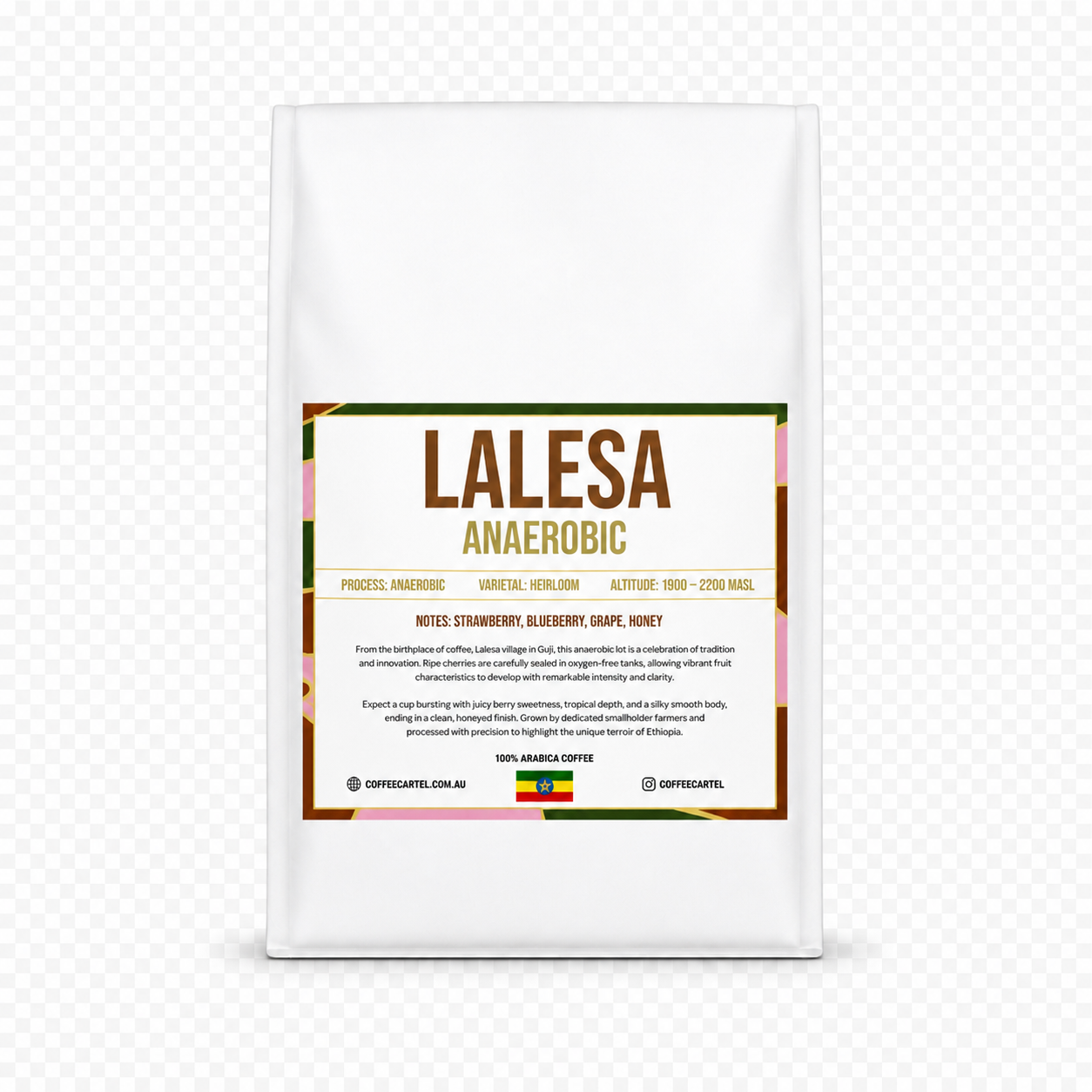 Ethiopia Lalesa Anaerobic Transparent Coffee Bag Ethiopia Lalesa Anaerobic Natural transparent coffee bag – Coffee Cartel Geelong roasters