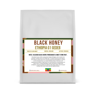 Black Honey Ethiopia G1 Gedeb coffee bag, Coffee Cartel