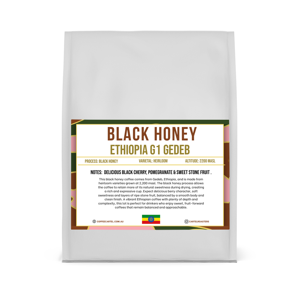 Black Honey Ethiopia G1 Gedeb bag Black Honey Ethiopia G1 Gedeb coffee bag, Coffee Cartel